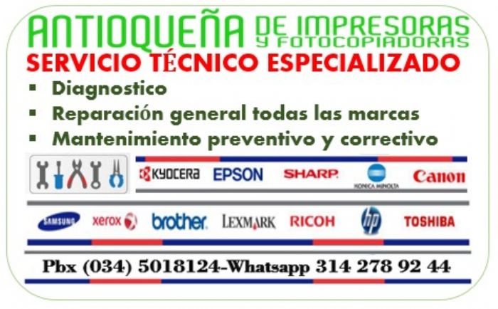 SERVICIO DE REPARACION EQUIPOS DE FOTOCOPIADO E IMPRESION